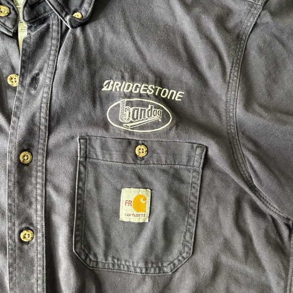 Carhartt Flame Resistant Button Down Shirt Size Large - Picture 4 of 8